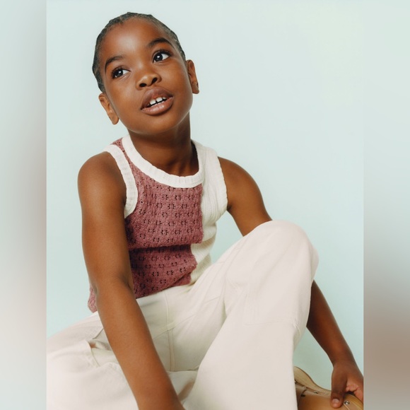 NWT Zara 6Y contrast chunky knit detail top - Picture 4 of 4